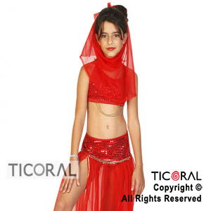 DISFRAZ ODALISCA NIA ROJO TALLE 3 x 1